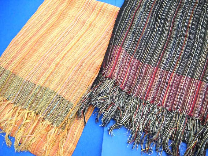 Thread woven mix color straight line summer acrylic scarf