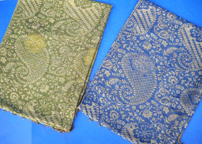 Gold thread silk scarf shawl wrap pashmina wool, China Pashmina scarves