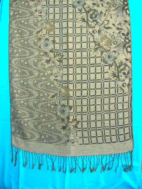 pashmina silk shawl glittering gold thread flower patterns, wool scarves wholesale