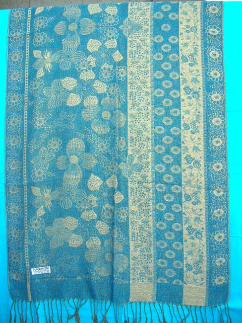 pashmina silk shawl glittering gold thread flower patterns, pashmina scarves wholesale