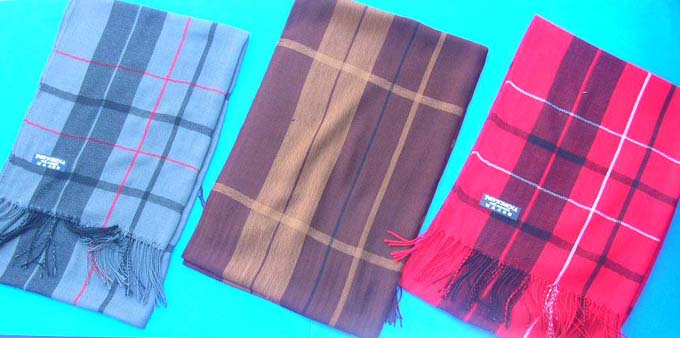 light thin pure pashmina shawl scarf wrap with multiple colored plaid