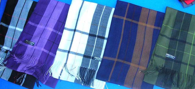 light thin pure pashmina shawl scarf wrap with multiple colored plaid