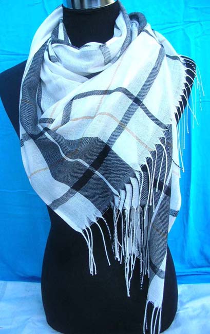 light thin pure pashmina shawl scarf wrap with multiple colored plaid