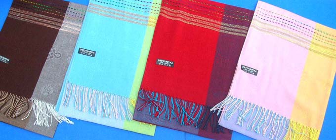 light thin pure pashmina fringed shawls