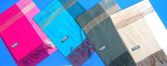 light thin pure pashmina fringed shawls