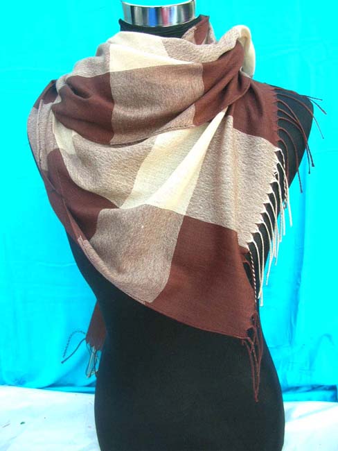 light thin pashmina silk plaid checker shawl wrap scarf
