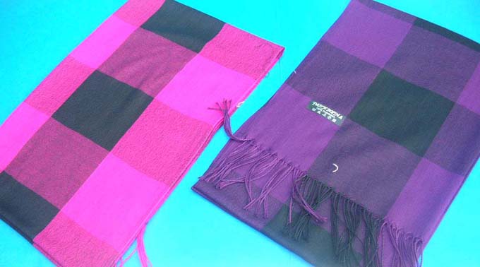 light thin pashmina silk plaid checker shawl wrap scarf