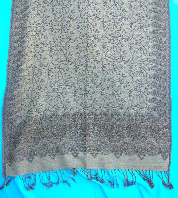 neck scarf wool pashmina wraps in small paisley designs