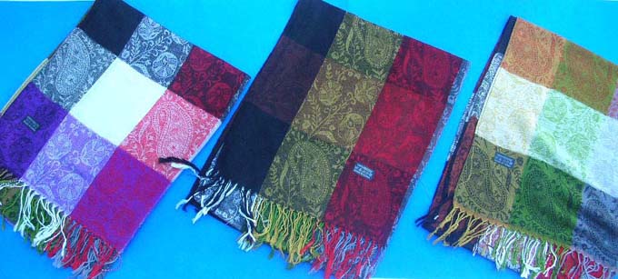 women's accessories viscose shawls wraps in paisley plaid designs