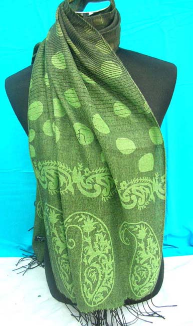 wrap pashmina shawl paisley and large dots design