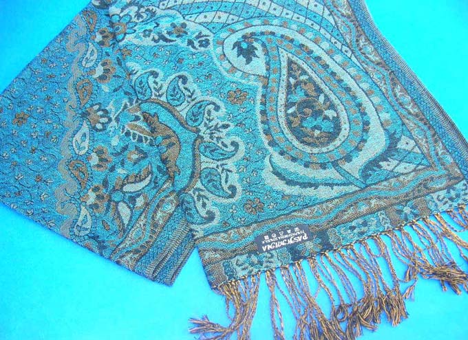 Women's Scarves Shawls-pashmina wool shawl crafted paisley designs