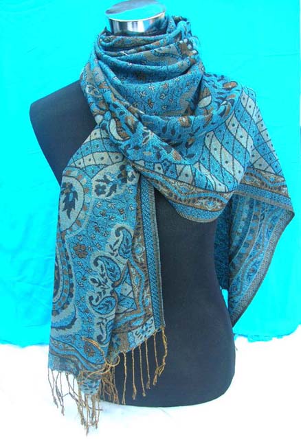 Women's Scarves Shawls-pashmina wool shawl crafted paisley designs
