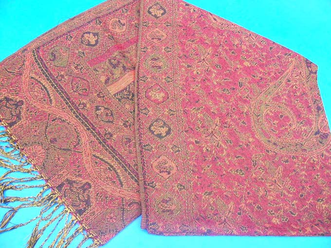 Women's Scarves Shawls-pashmina wool shawl crafted paisley designs