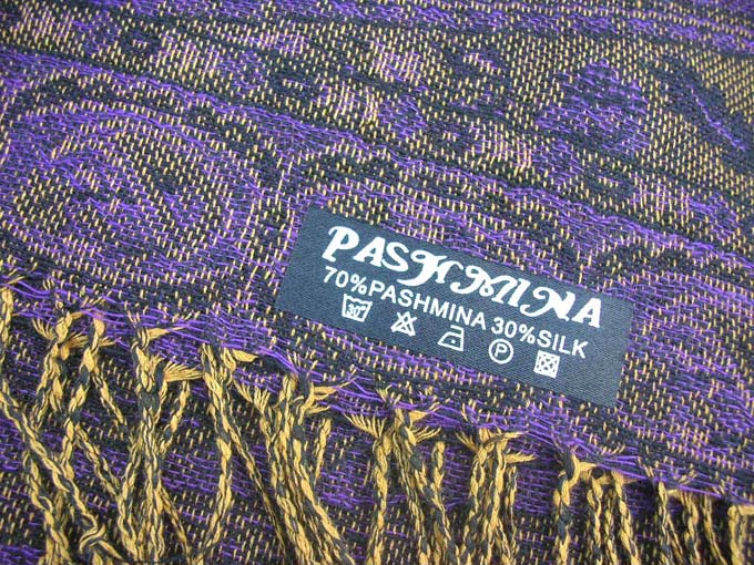Wool pashmina shawl stole wrap in paisley floral designs
