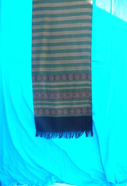 narrow pashmina shawl with lines, 100% pashmina