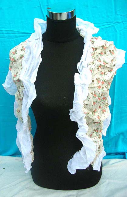 polyester scarf with wrinkle wavy edges