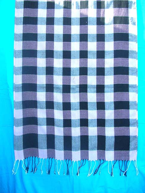 polyester cotton like thin shawl in checker designs