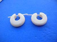 Thick hoop crafted bone stirrup earrings