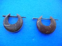 Fun wood ear;et earrings in crafted hoop shape 