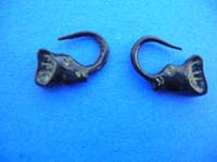 Asian elephant theme artwear earrings, made from organic horn