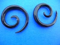 Fine organic spiral ear expander jewelry