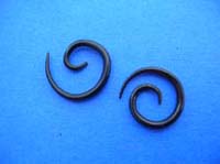 Fine spiral ear adornment earring, made from organic horn 
