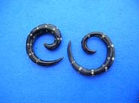 Modern horn earring in spiral shaped with spotted pattern