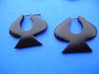 Brandy glass shaped wooden stirrup earrings