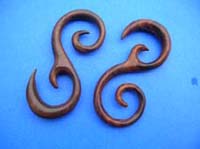 Vine theme wooden ear expander earrings 