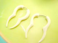 Fake gauges organic jewelry bone and silver