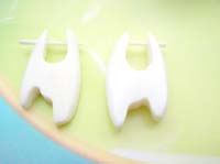 organic body jewelry bone pin earrings H shape