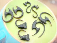 assorted horn earrings tribal designs