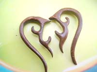 tribal coconut wooden earrin