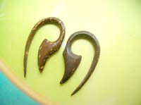 coconut wood organic earring