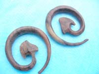 body jewelry wooden ear stretcher sprial with arrow head