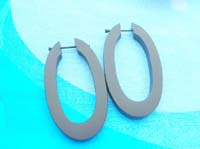 wood pin earlets oval design