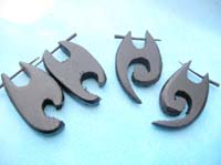 tribal organic wood earrings with posts