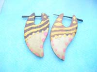 pin style organic tribal wooden earrings