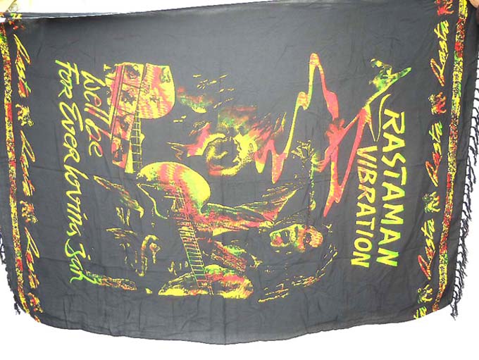 Black rastaman vibration Bob Marley sarong long skirts wraps