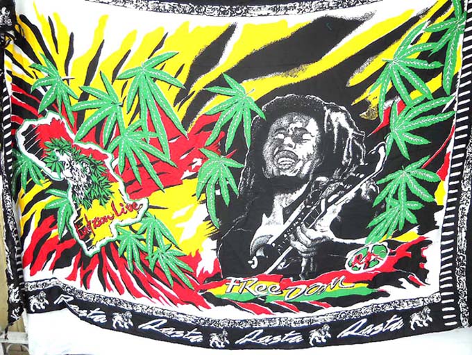 Palm leaf garden Bob Marley sarong
