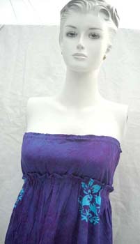 Summer rayon dress with butterfly knot on front and fashion X tie at the back