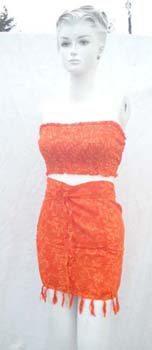 Elastic top matching with mini fringe skirt design