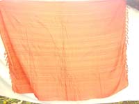 Orange tie dye strips wrapping dress 
