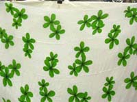 Green and white vacation wrap skirt with daisy flower pattern