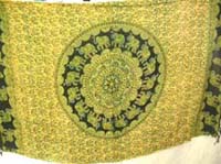 Elephant theme on yellow and black bali rayon wrap