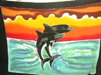 Artisan crafted, handpainted bali theme beach sarong