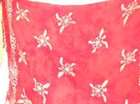 Pink beauty wrap skirt with tropical sea life motif