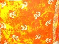 Yellow, orange and white ocean motif rayon dress wrap
