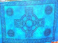 Celtic cross motif on royal blue sarong