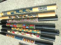 natural bamboo didgeridoo instrument with handcrafted painting